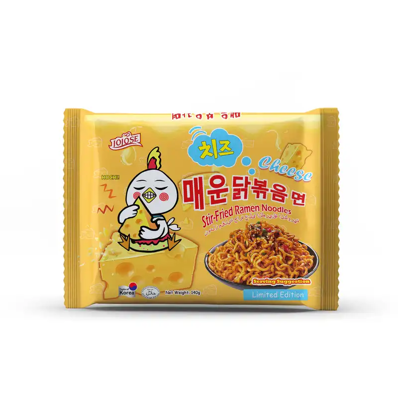 Korean Stir Fried Buldak Hot Spicy Chicken Ramen Noodles Bag Cheese 140g 韩式火鸡面袋装芝士味