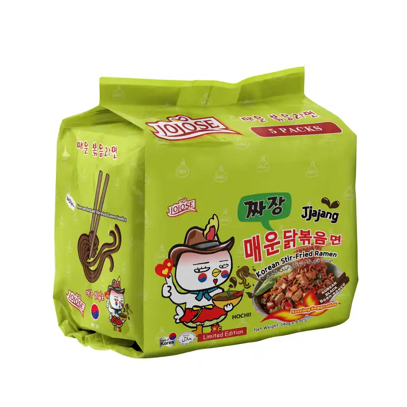Korean Stir Fried Buldak Hot Spicy Chicken Ramen Noodles Bag Jiajiang 140gx5 韩式火鸡面袋装炸酱面5连包