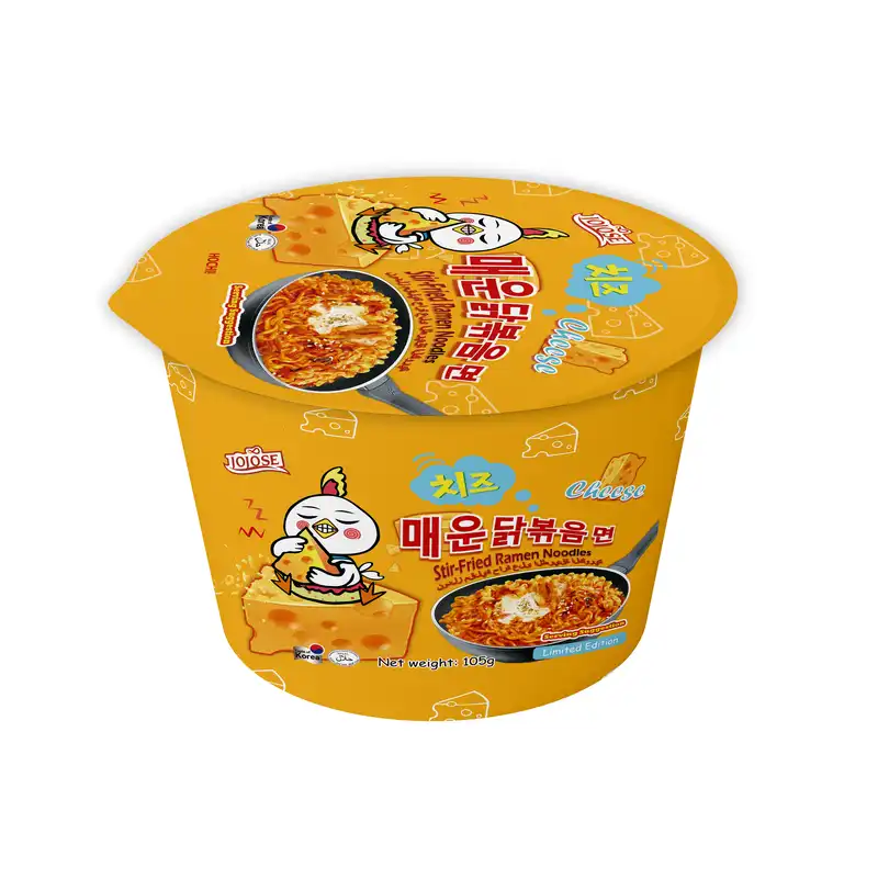 Korean Stir Fried Buldak Noodles Bowl Cheese 1